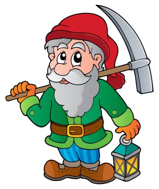 Cartoon dwarf miner clipart