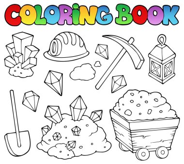 Coloring book mining collection 1 clipart