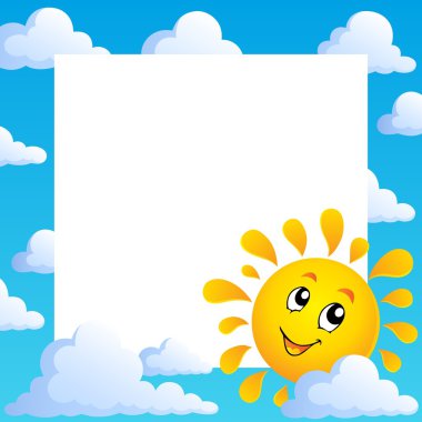 Sun theme frame 1 clipart