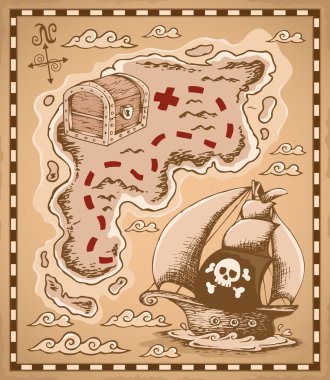 Treasure map theme image 1 clipart