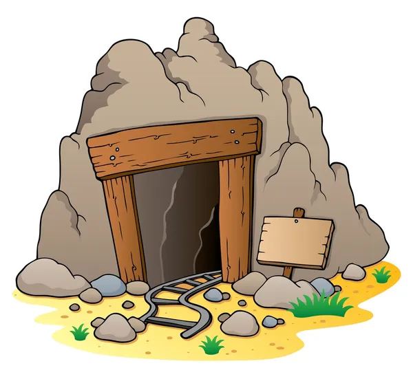 Wejście kopalnia kreskówka — Wektor stockowy