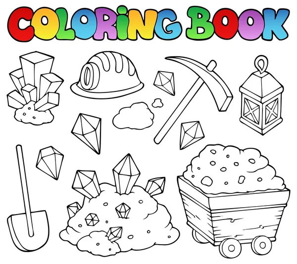 Coloring book mining collection 1 — Stock Vector