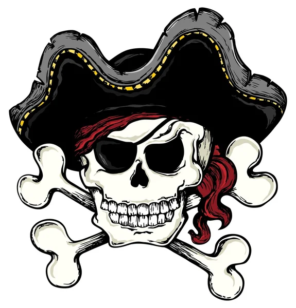 Vintage piraat schedel thema 1 — Stockvector