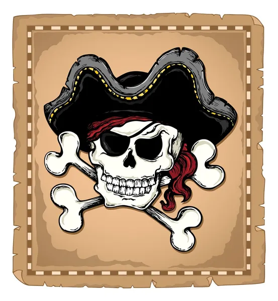 Crâne de pirate vintage thème 2 — Image vectorielle