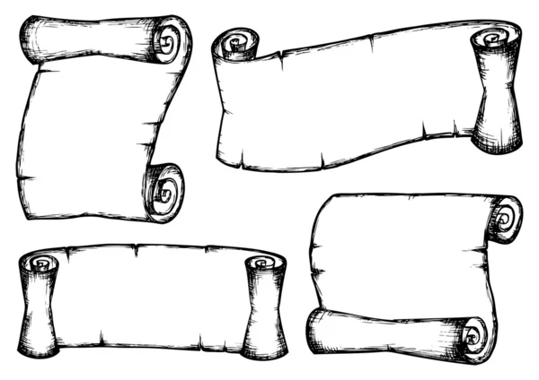 Коллекция старинных свитков 1 — стоковый вектор