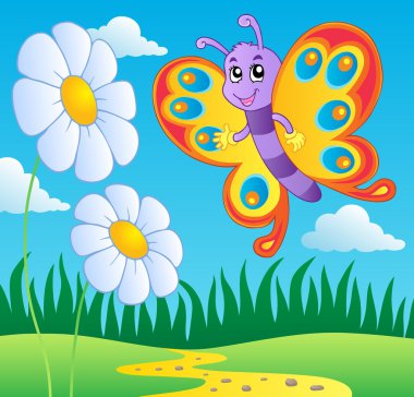 Butterfly theme image 2 clipart