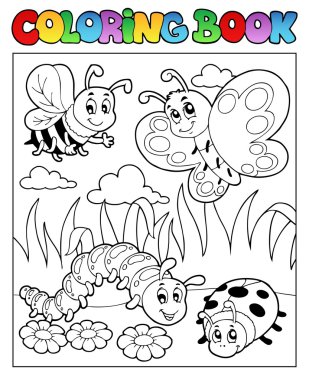 Coloring book bugs theme image 2 clipart