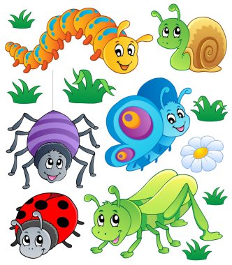 Cute bugs collection 1 clipart