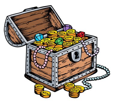 Treasure chest drawing clipart