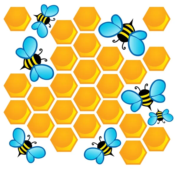 Bee temabild 1 — Stock vektor