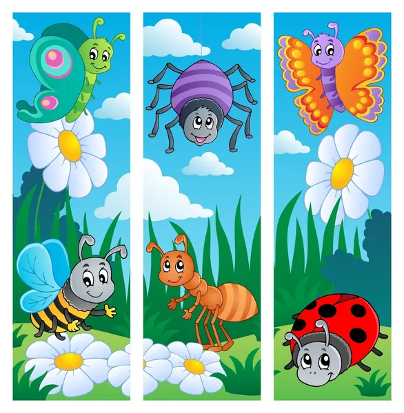 Bugs colección de banners 2 — Vector de stock