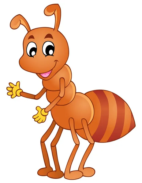 Hormiga sonriente de dibujos animados — Vector de stock