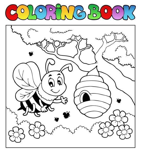 Boek bugs thema afbeelding 4 kleuren — Stockvector