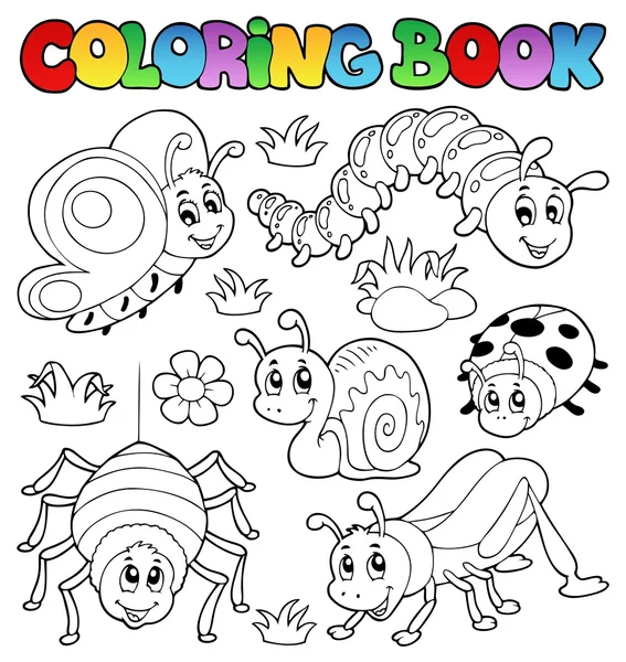 Coloring book söt buggar 1 — Stock vektor