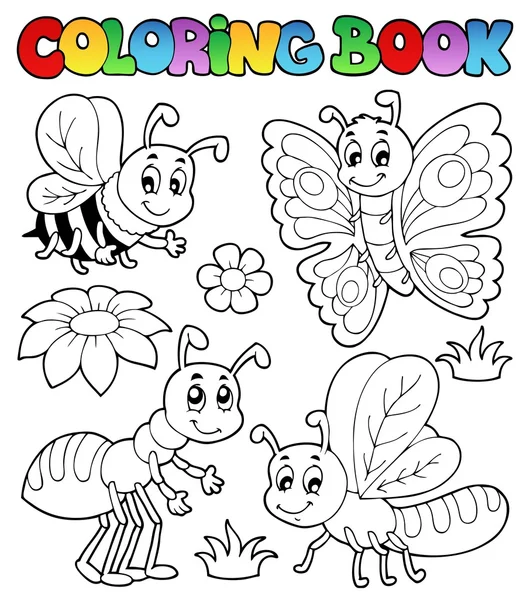 Coloring book söt buggar 2 — Stock vektor