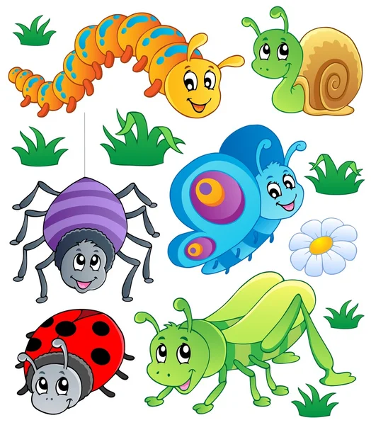 Colección de insectos lindos 1 — Vector de stock