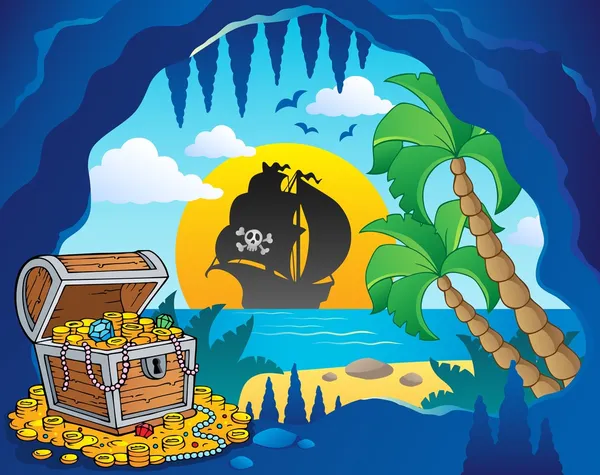Pirate cove tematu obrazu 1 — Wektor stockowy