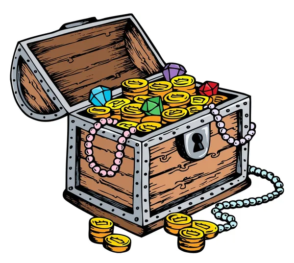 stock vector Treasure chest drawing