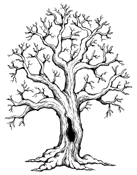 Tree theme drawing 1 — Stok Vektör