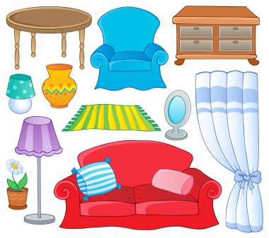 Furniture theme collection 1 clipart