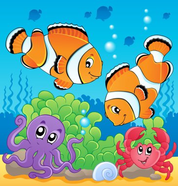 Image with undersea theme 4 clipart