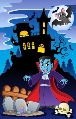 Scene with Halloween theme 6 clipart