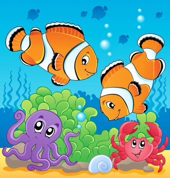 Image with undersea theme 4 — Stock Vector
