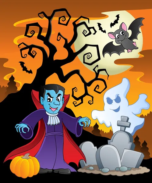 Scène avec Halloween thème 7 — Image vectorielle
