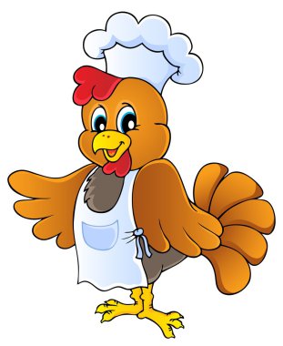 Cartoon chicken chef clipart