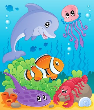 Image with undersea theme 5 clipart