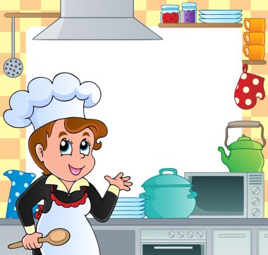 Kitchen theme frame 2 clipart