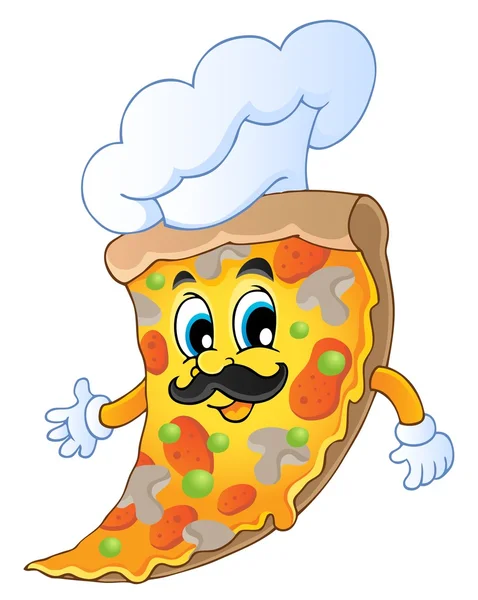 Cartoon pizza chef-kok — Stockvector