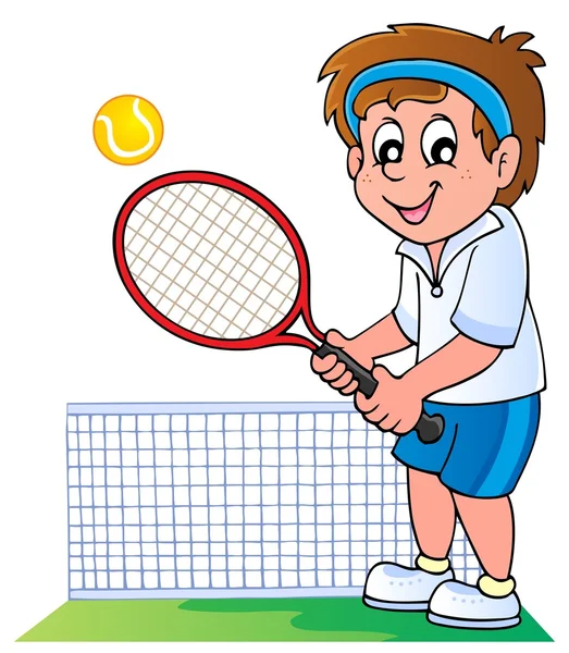 漫画のテニス選手 — ストックベクタ