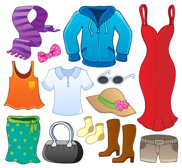 Clothes theme collection 1 — Stock Vector