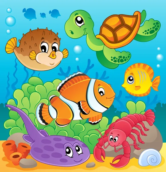 Image with undersea theme 6 — Stock Vector