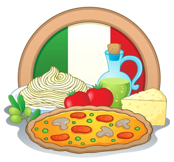 İtalyan yemeği Tema Resim 1 — Stok Vektör