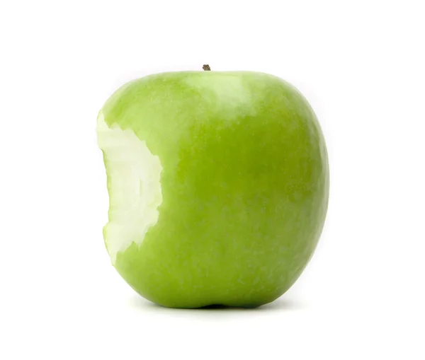 Зелене яблуко покусав — стокове фото