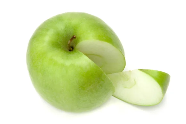 Manzana verde en rodajas — Foto de Stock
