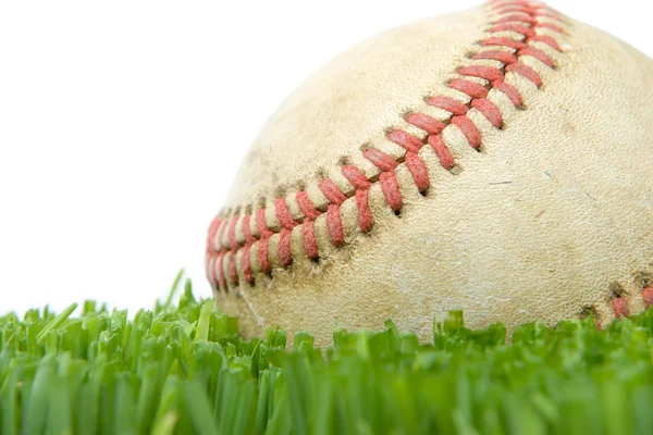 stock image Softball in grass close up