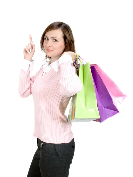Žena s nákupními taškami — Stock fotografie
