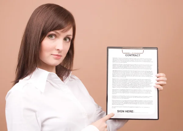 Businesswoman with files — Stock Photo, Image