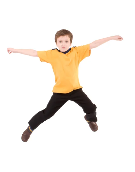 Young boy jumping up — Stock Photo, Image