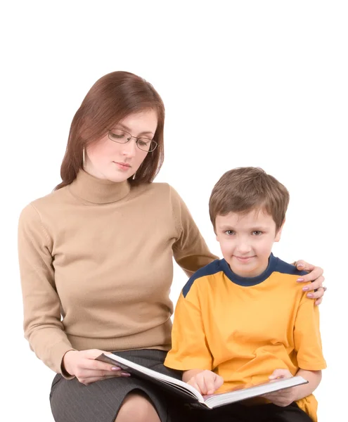 Young boy with teacher — Stock Photo, Image