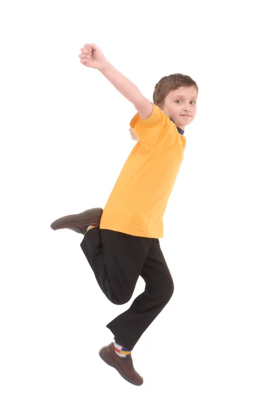Młody chłopak skaczący w górze — Zdjęcie stockowe