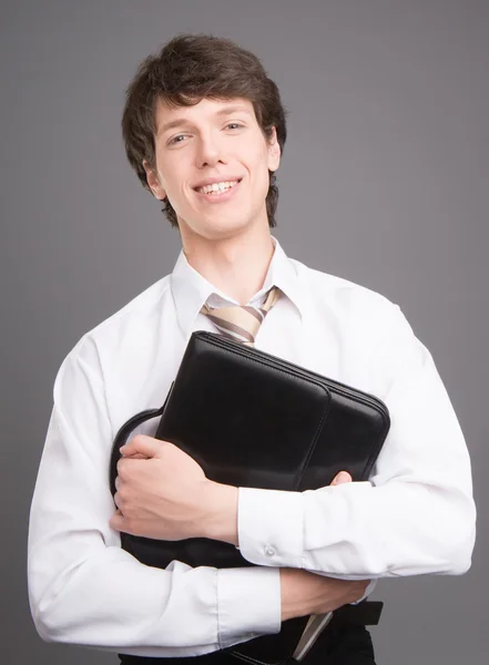 Jonge zakenman lachende portret — Stockfoto