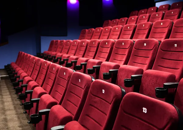 Rows of cinema seats — Stock Photo, Image