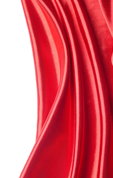 Red silk fabric over white background — Stock Photo, Image
