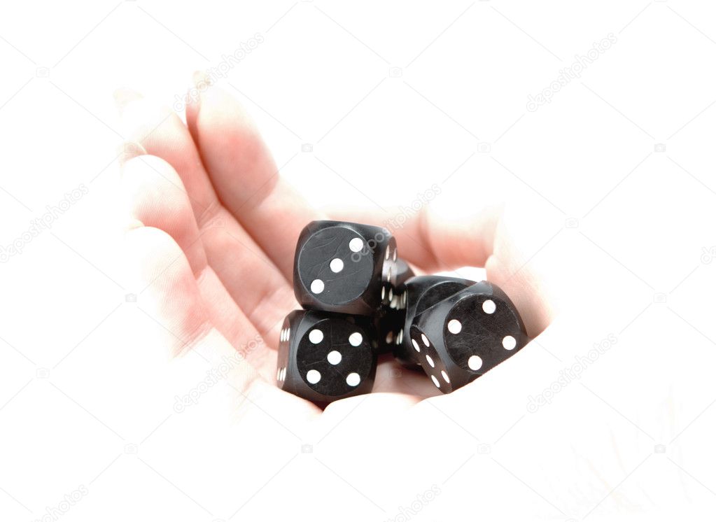 Dices in woman hand