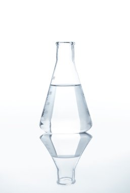 Laboratory flask with a clear liquid clipart