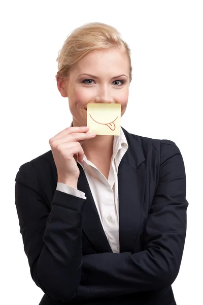 Tongue out businesswoman — Stock Photo, Image